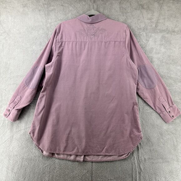 Soft Surroundings Top XL Lavender Button Up Corduroy Embroidered Western Angel - Picture 8 of 15